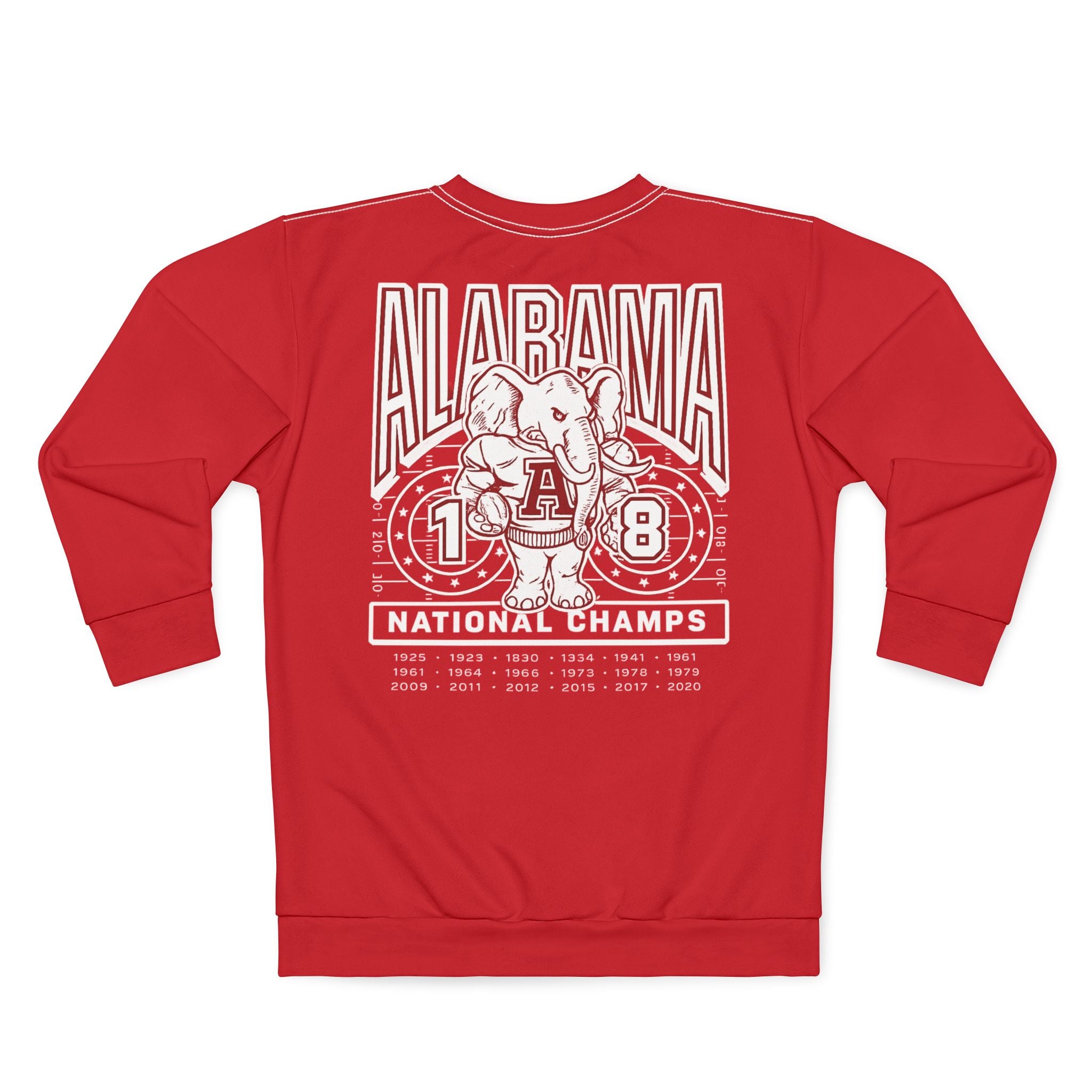 Alabama Crimson Tide Crewneck Sweatshirt — Retro Elephant A Design
