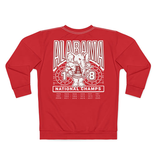 Alabama Crimson Tide Crewneck Sweatshirt — Retro Elephant A Design