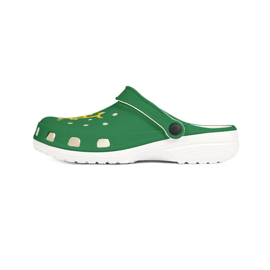Oakland A's Green EVA Foam Clogs — Baseball Fan Slip-On Shoes