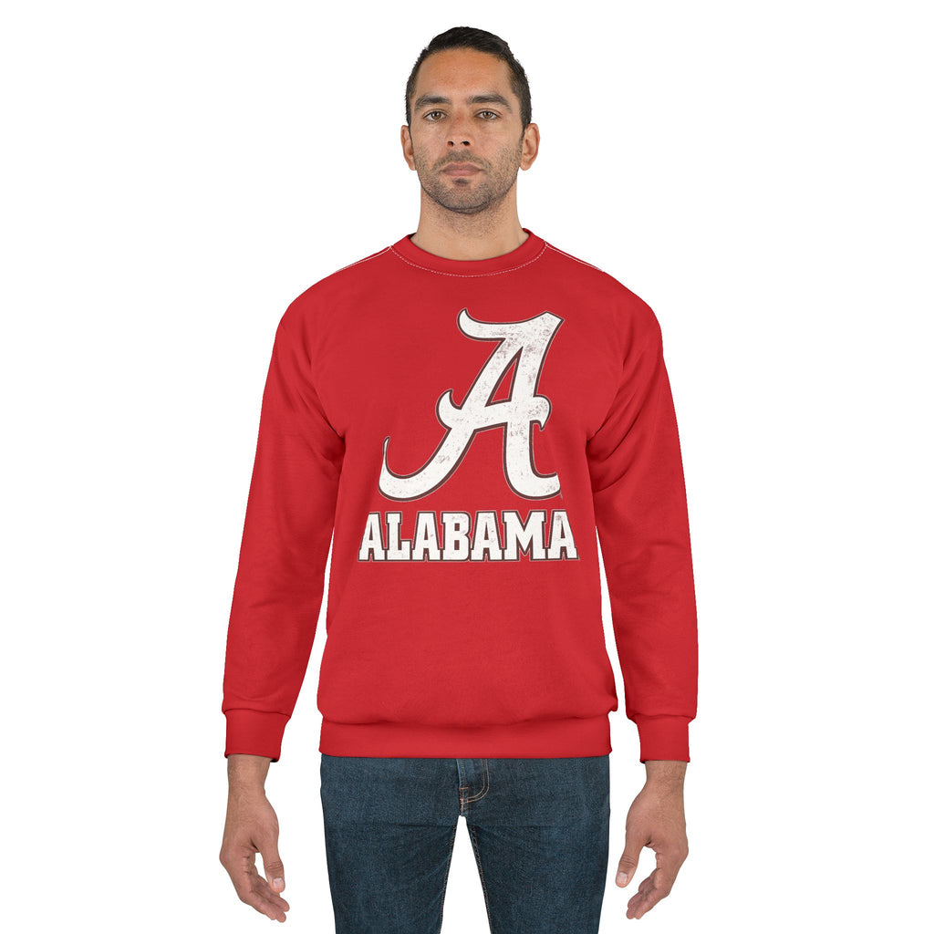 Alabama Crimson Tide Crewneck Sweatshirt — Retro Elephant A Design