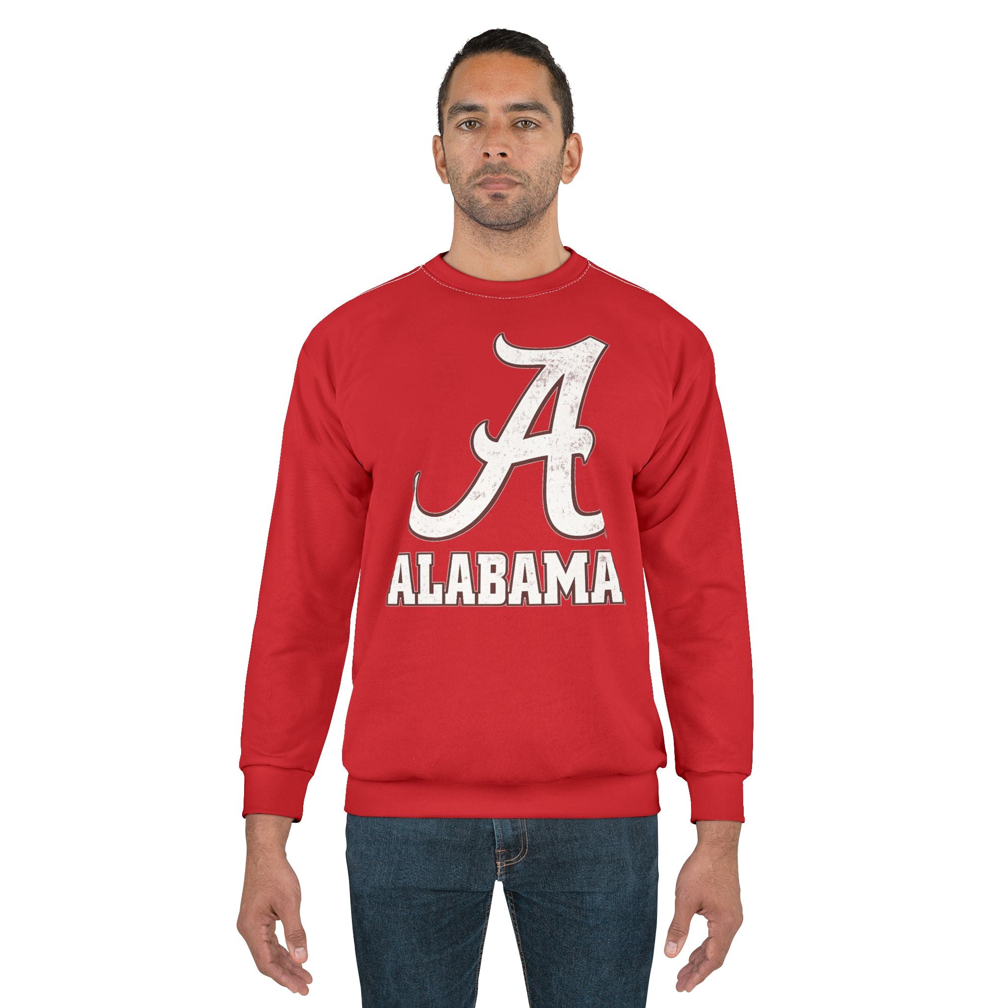Alabama Crimson Tide Crewneck Sweatshirt — Retro Elephant A Design