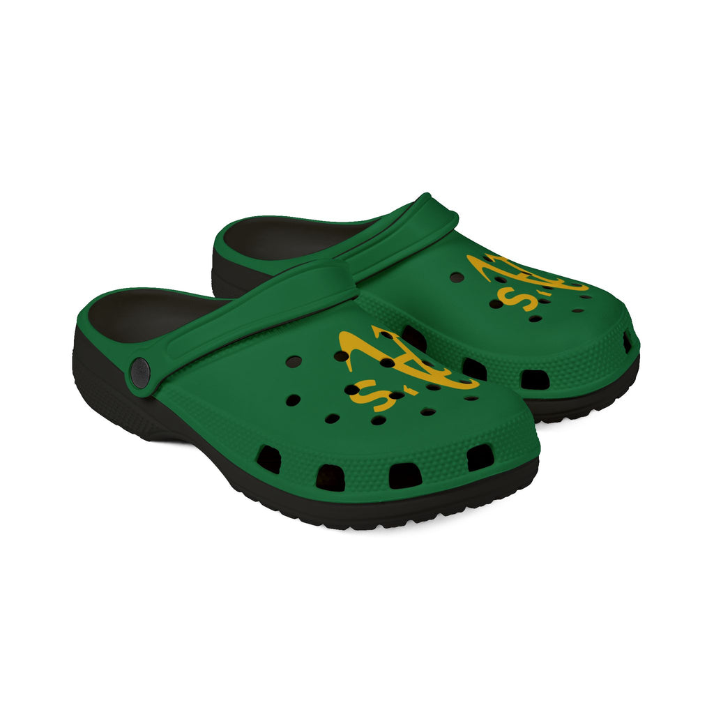 Oakland A's Green EVA Foam Clogs — Baseball Fan Slip-On Shoes